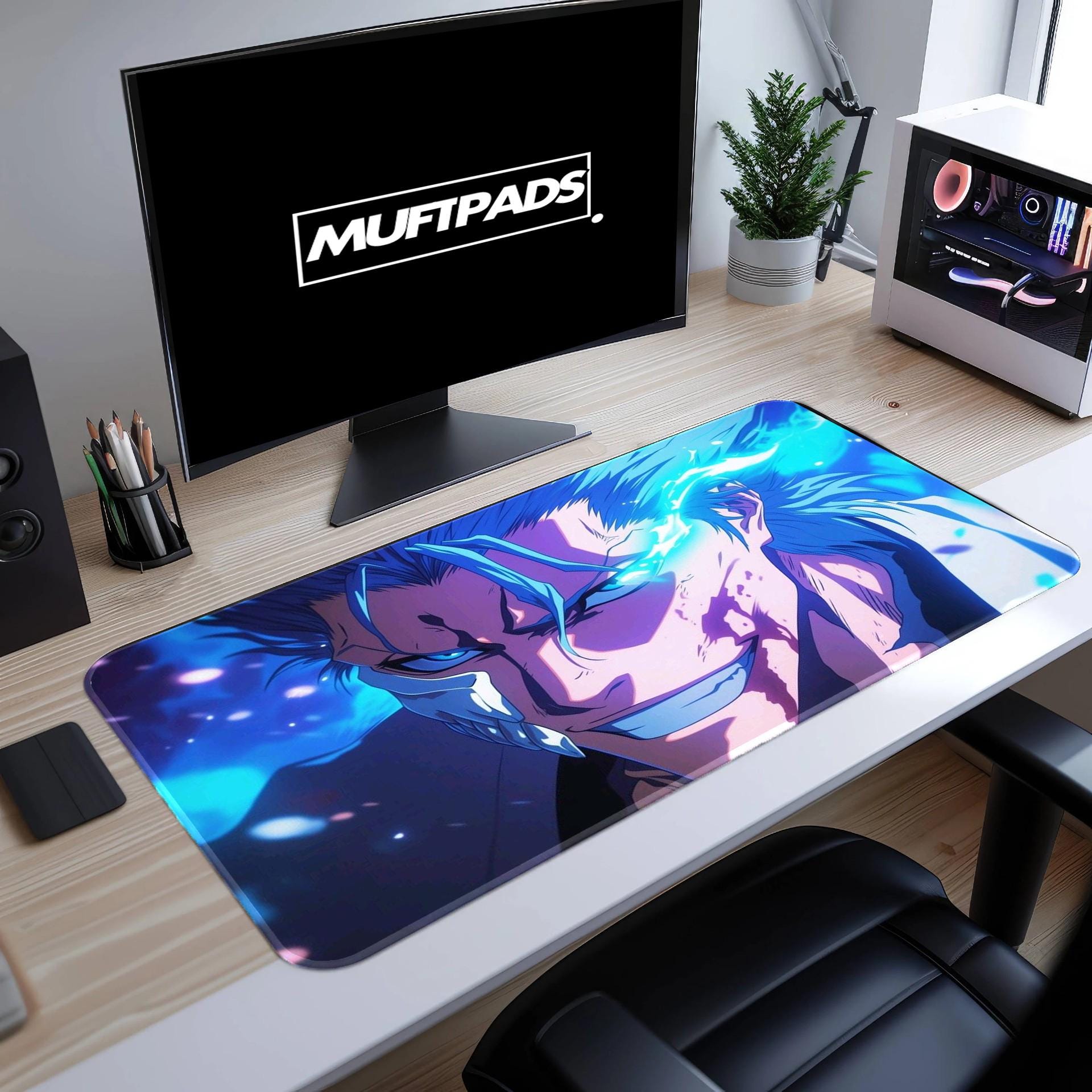 Skull Desk Mat Gaming Mouse Pad Anime Geek Desk Mat Gift for Gamer Anime Lover XL Mousepad Anime Desk Mat Ichigo Mousepad