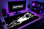 Black and WhiteAnime Girl Desk Mat, Cute Anime Girl Mouse Pad, Pink Minimalist Desk Pad, CyberPunk Girl, Lo Fi, XL, Gaming Mouse Pad