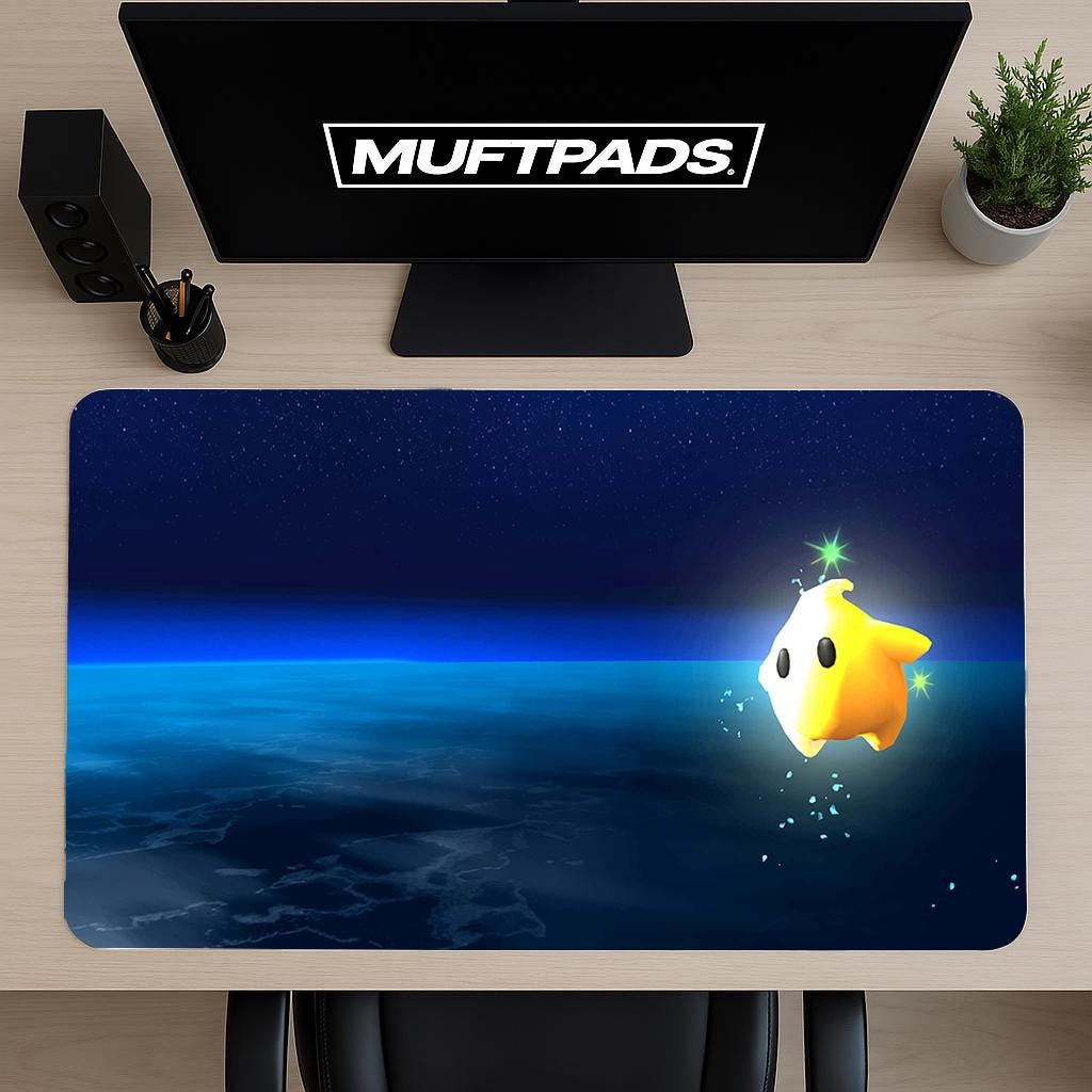 Mario Galaxy Luma Star Desk Mat - Gaming Mouse Pad - MUFTPADS
