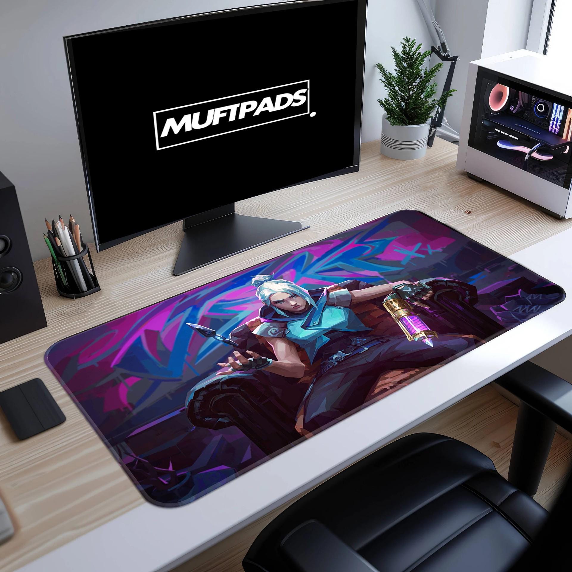Valorant Desk Mat – Jett and Jinx Valorant Gaming Mouse Pad – Fps Gamer Gift – Valorant Setup – Gift For Valorant Gamer – Gaming Desk Decor
