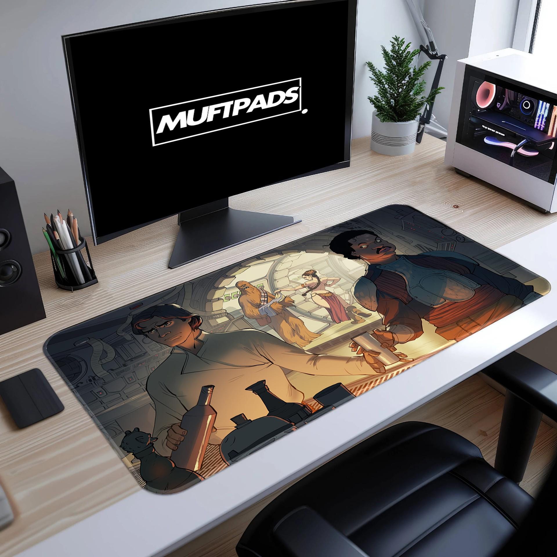 Chewbacca Star Wars Mouse Pad Desk Mat - Gaming Desk Accessory, Non-Slip Surface, Large Mousepad for Office & Home