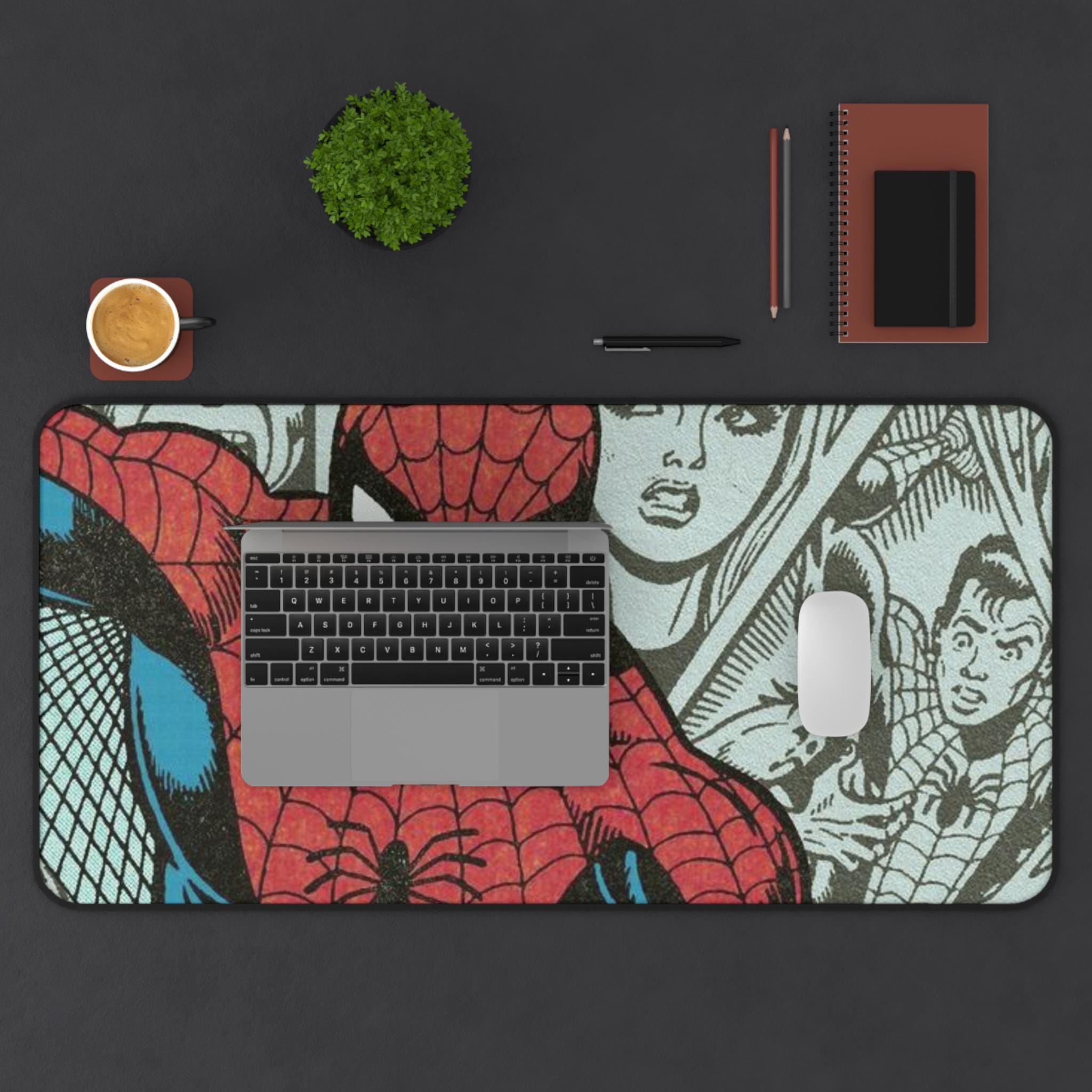 Spider-Man Cityscape Desk Mat - Dynamic Marvel Superhero Mouse Pad for Comic Fans