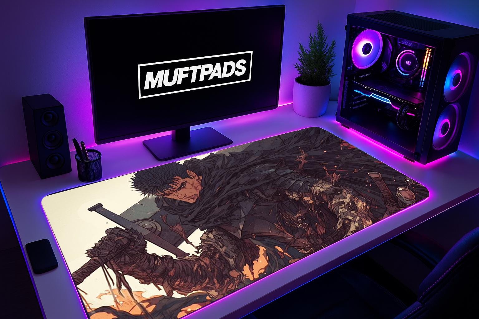Guts Berserker Rage Mouse Pad – Berserk Anime Gaming Desk Mat, Dark Fantasy Decor, Anime Fan Gift