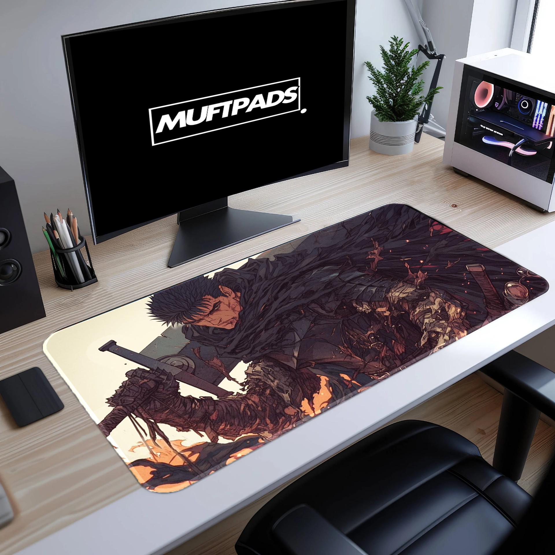 Guts Berserker Rage Mouse Pad – Berserk Anime Gaming Desk Mat, Dark Fantasy Decor, Anime Fan Gift