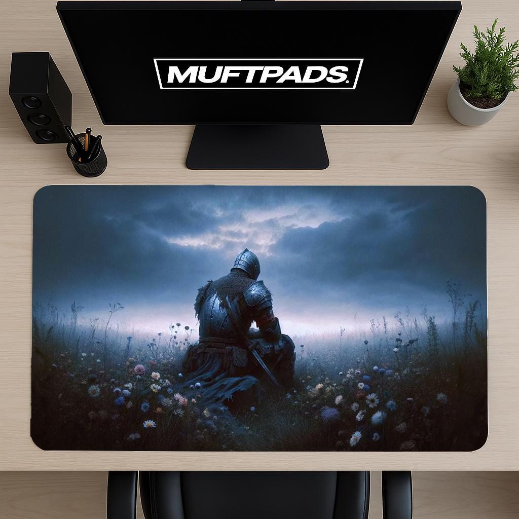 Knight Mouse Pad, medieval Fantasy, Castle, kingdom, Gaming Desk Mat, Lord Mouse Pad, MTG Playmat, Gaming Mouse Pad, Blue Pad, Ring