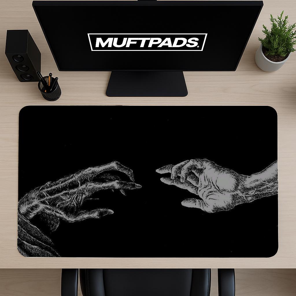 Creation of Adam Mouse Pad Desk Mat - Artistic Office Accessory, Durable Non-Slip, Perfect Gift for Art Lovers and Workspace Decor