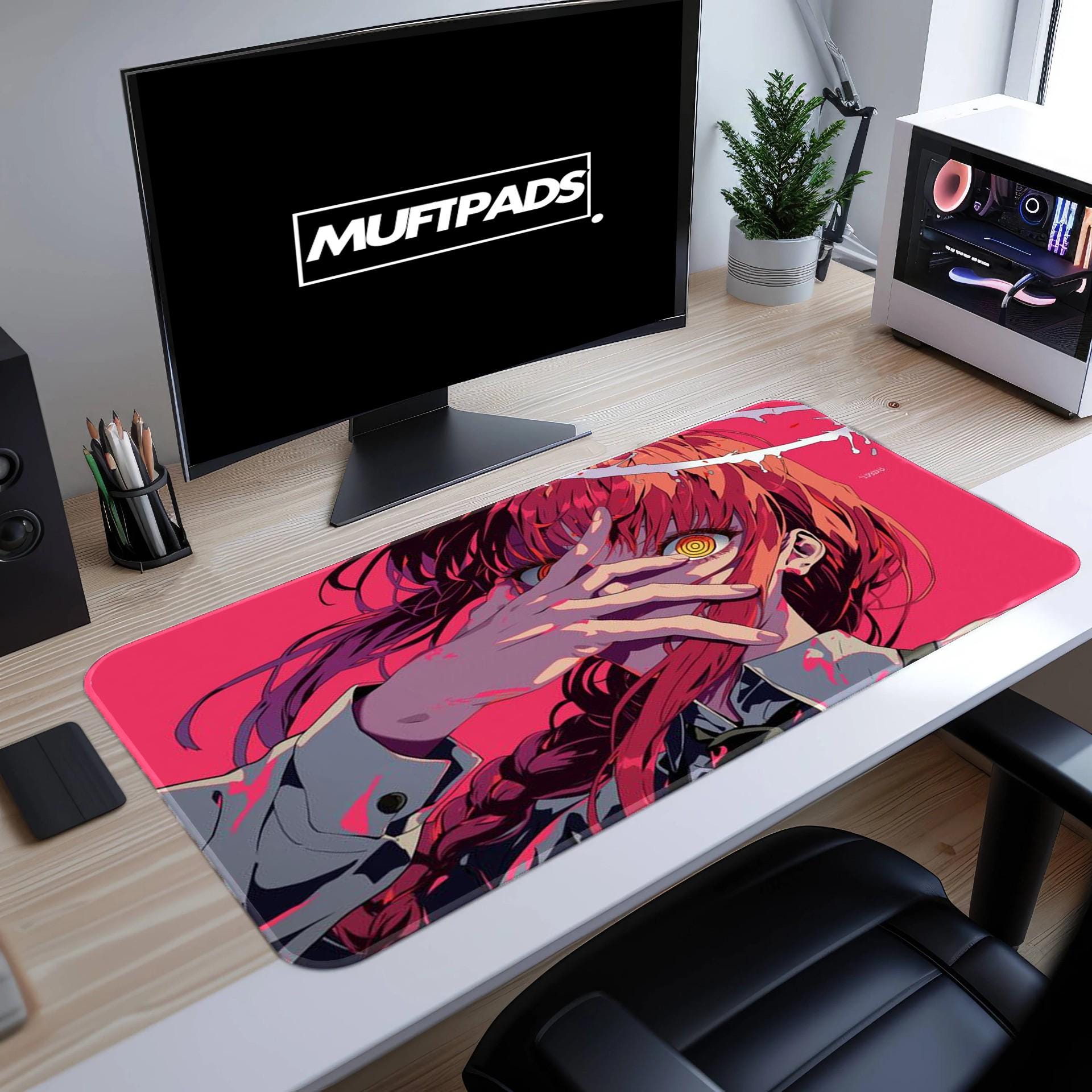 Makima Desk Mat Chainsaw Man makima Anime Mouse Pad Gift Anime Desk Mat makima csm Desk mat Manga deskmat for him chainsaw man gift for him - MUFTPADS
