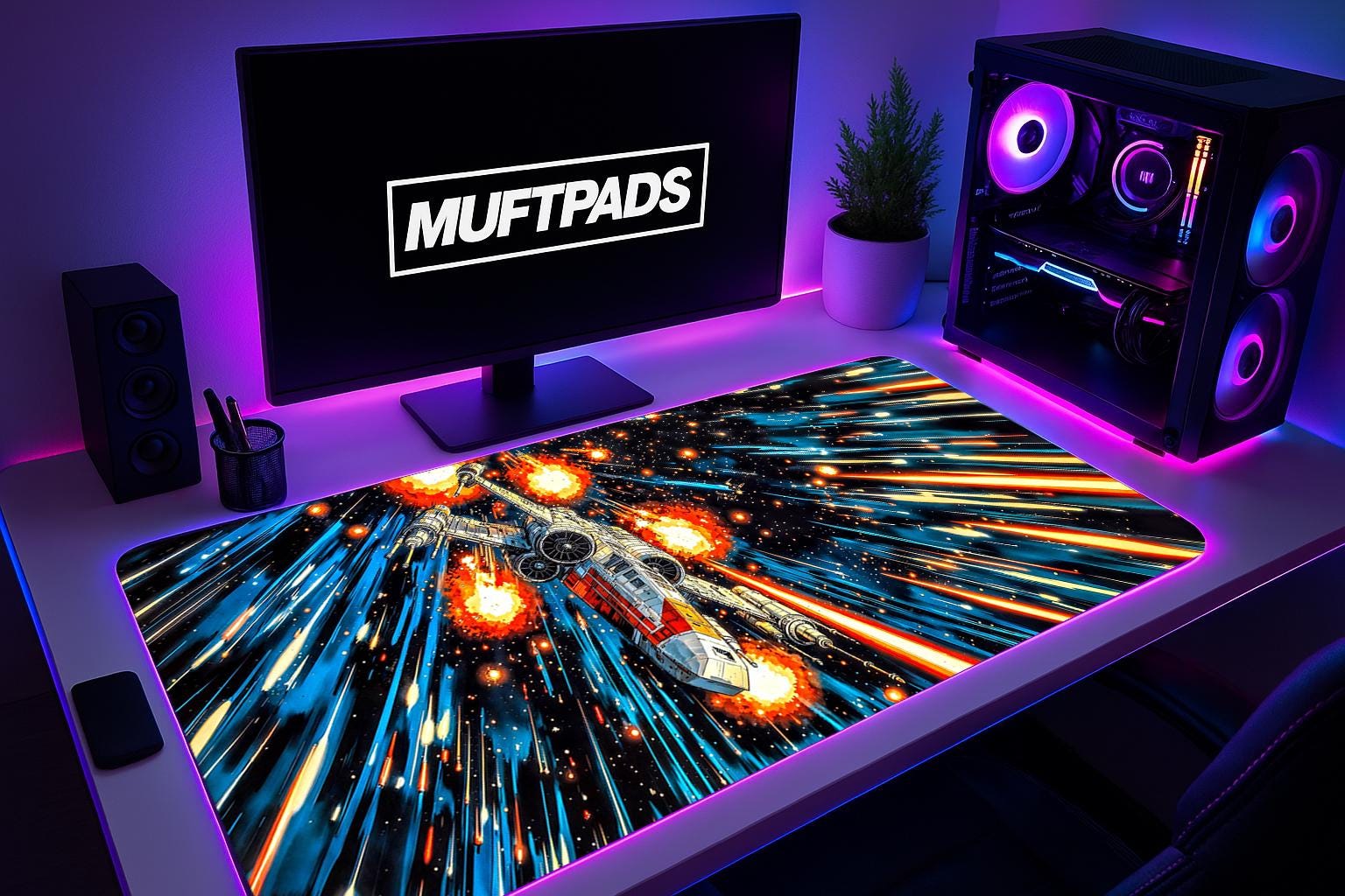 Star Wars X-Wing Mouse Pad - Retro Sci-Fi Gaming Desk Mat, Rebellion Flight Art, Space Battle Decor, Jedi Gift Idea