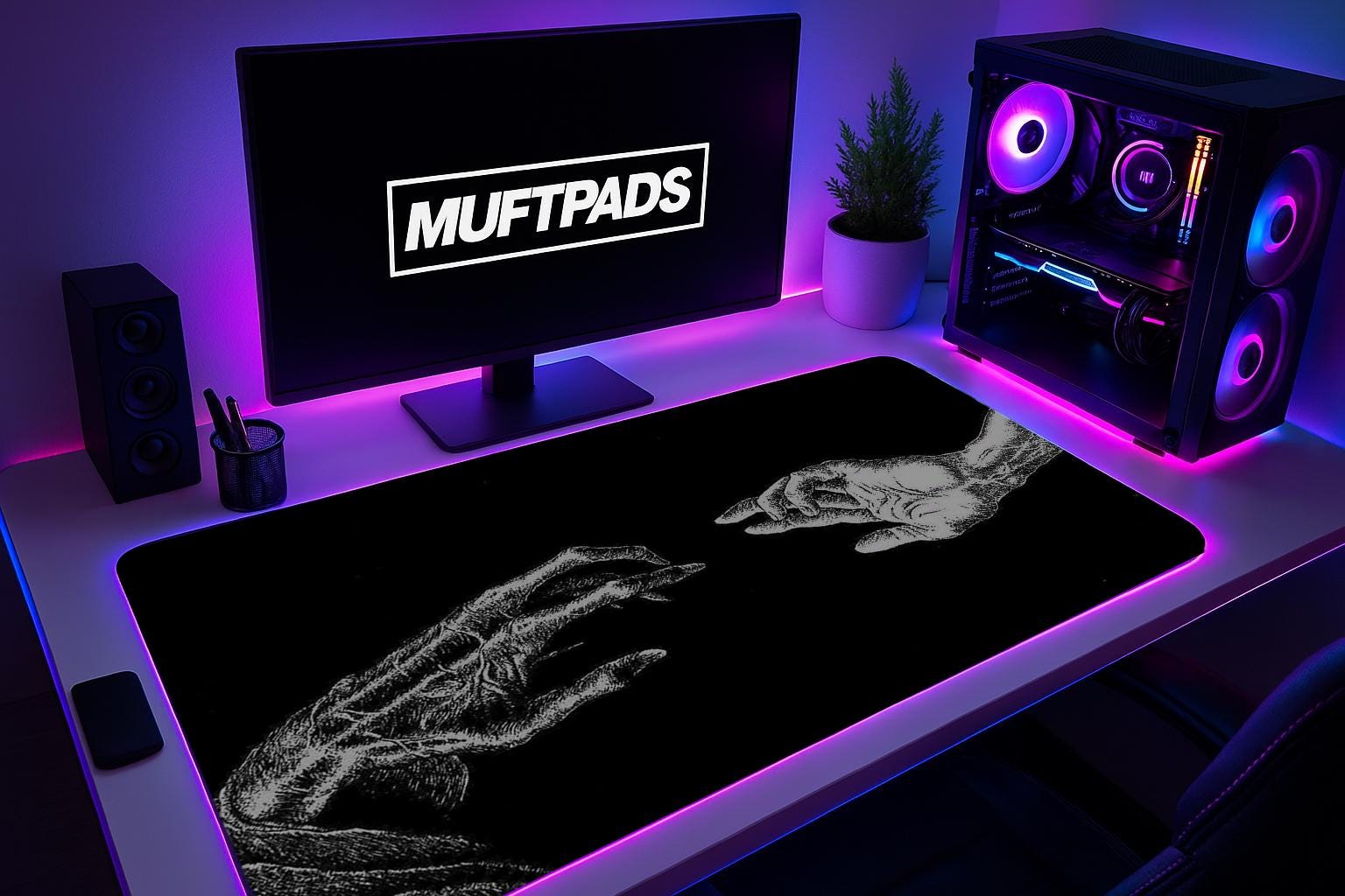 Creation of Adam Mouse Pad Desk Mat - Artistic Office Accessory, Durable Non-Slip, Perfect Gift for Art Lovers and Workspace Decor