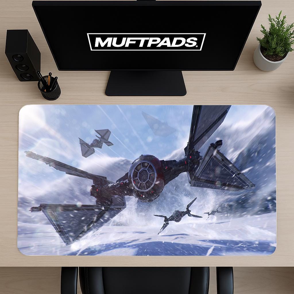 Star Wars Desk Mat: Interceptor Space Battle, Sci-Fi Gaming - MUFTPADS