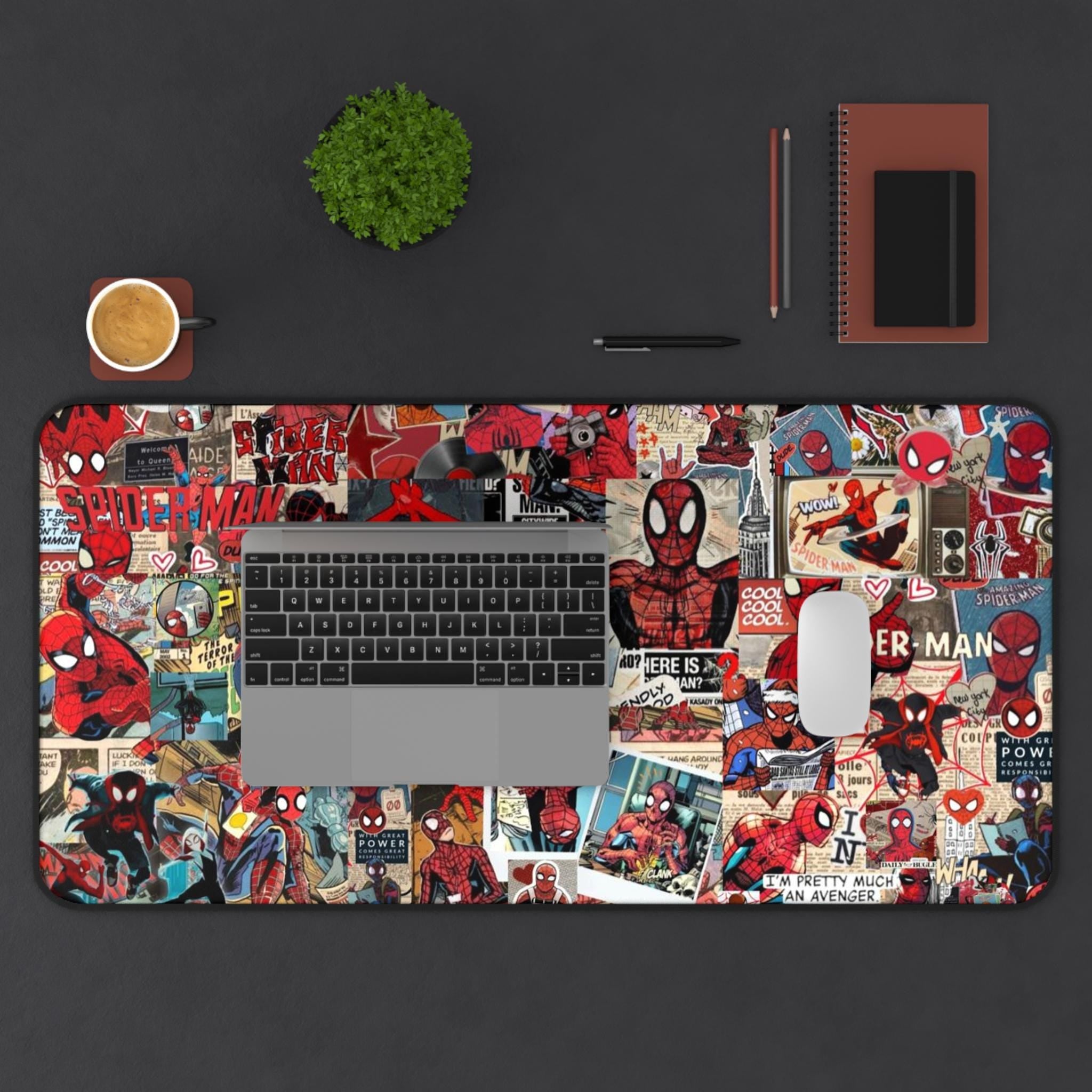 Spiderman Desk Mat, Gaming Desk Mat, Large Mouse Pad, XL Mousepad, Cute Gaming Desk Pad, Gift For Boyfriend, Gift For Dad, Keyboard Mat