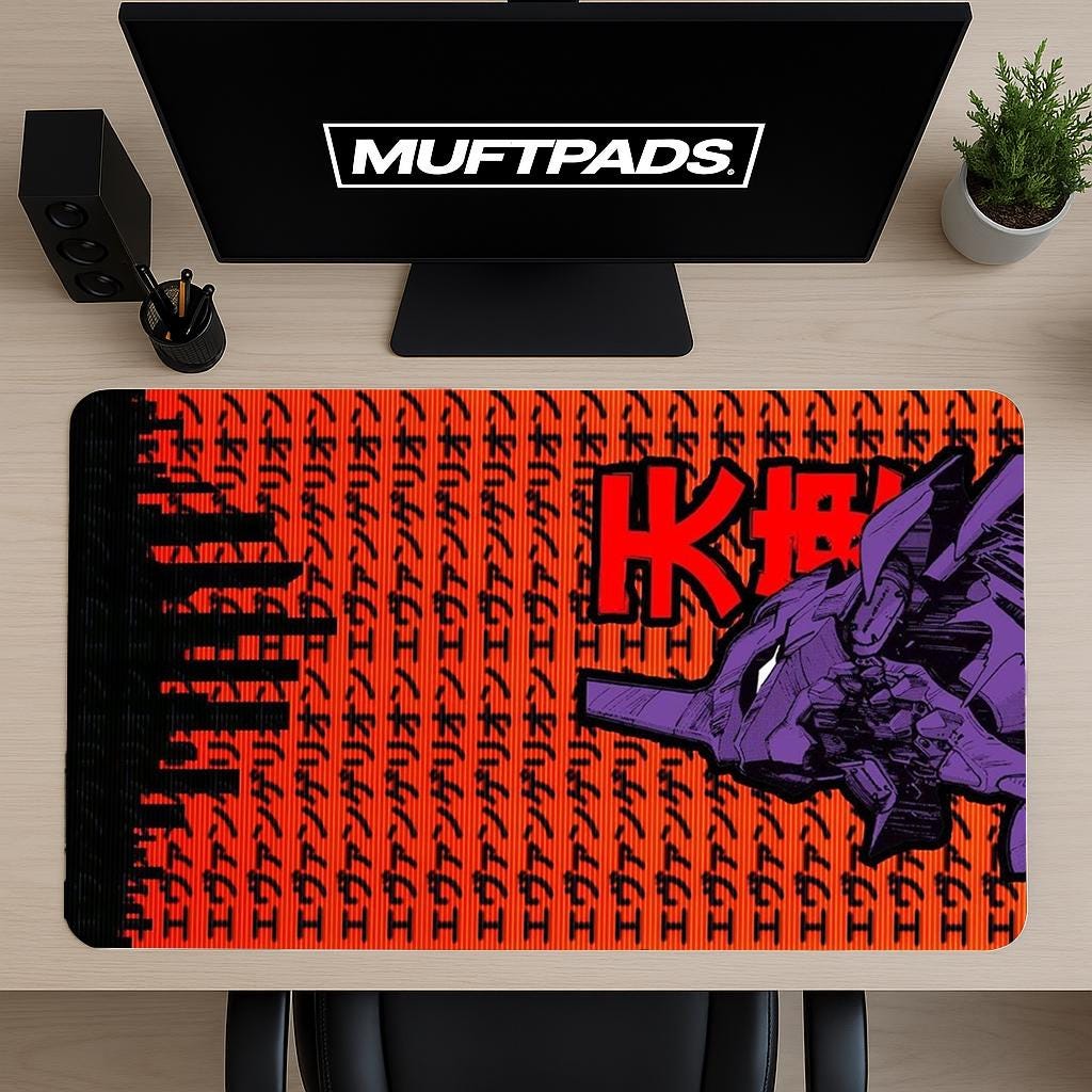 Evangelion Unit-01 Rampage Desk Mat - Neon Genesis Mouse Pad, Anime Gaming Mat, Mecha Fan Gift - MUFTPADS