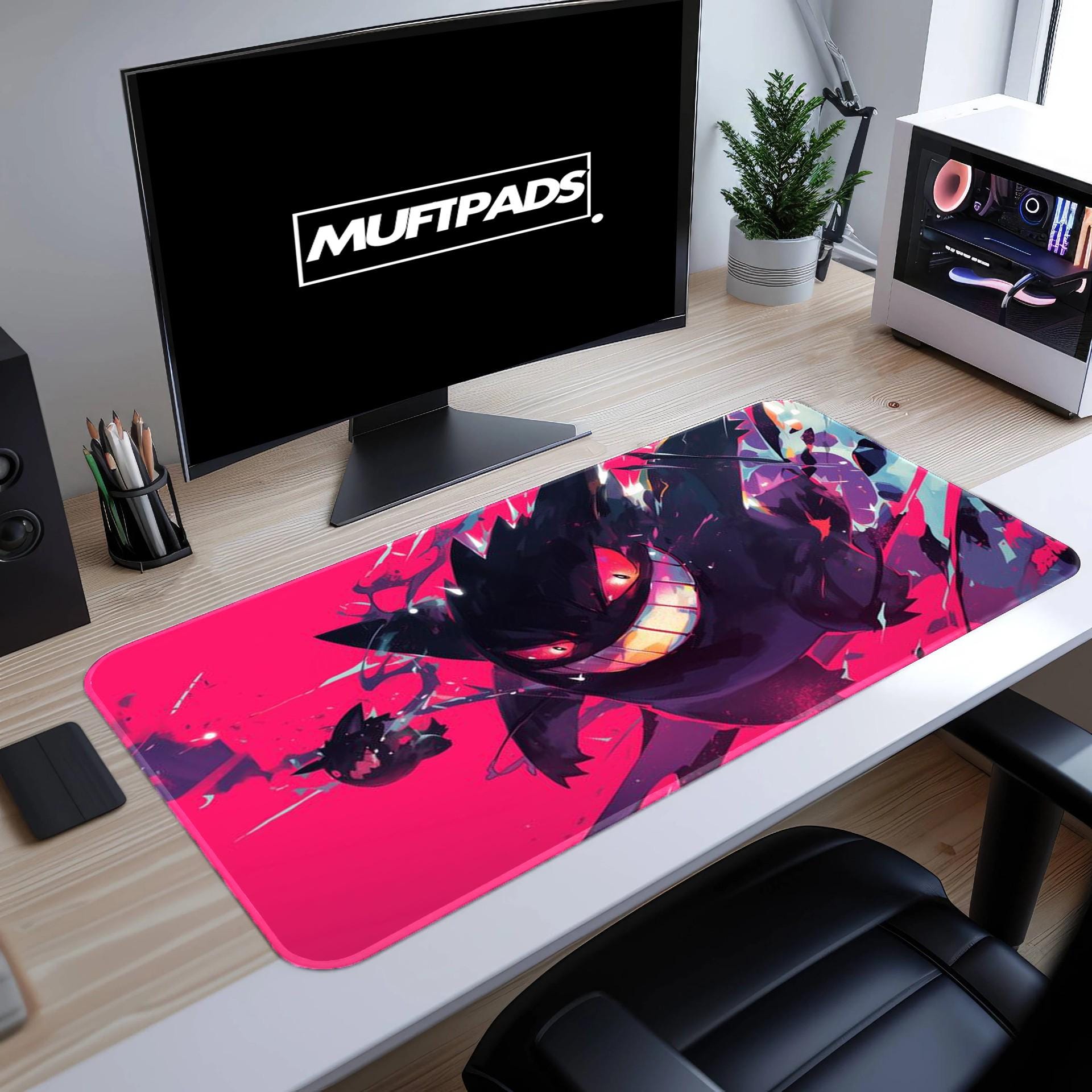 Gngar Haunting Grin Desk Mat - Essential Gaming Accessory for Fans, Spooky and Vibrant DesignMat - MUFTPADS