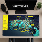 Cyberpunk 2077 Night City Map Mouse Pad – Futuristic Gaming Desk Mat, Cyber City Layout Print, Gamer Gift, Neon Decor