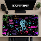 Gaming Mousepad, Jinx Desk Mat for League Of Legends Fans, Jinx Art, Gift For Gamer, Gaming Accessories, Computer Desk Pad, Arcane Desk Mat