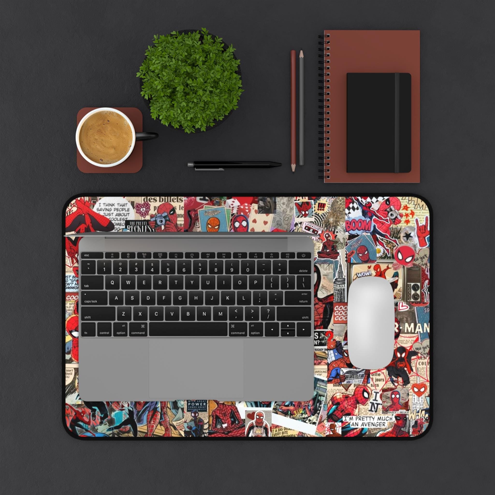 Spiderman Desk Mat, Gaming Desk Mat, Large Mouse Pad, XL Mousepad, Cute Gaming Desk Pad, Gift For Boyfriend, Gift For Dad, Keyboard Mat