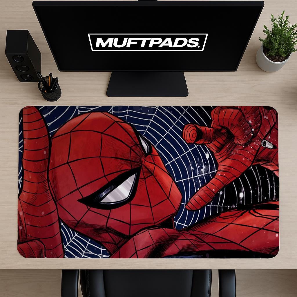 Spiderman Desk Mat, Large Mouse Pad, XL Mousepad, Gaming Desk Mat, Cute Gaming Desk Pad, Gift For Boyfriend, Gift For Dad, Keyboard Mat