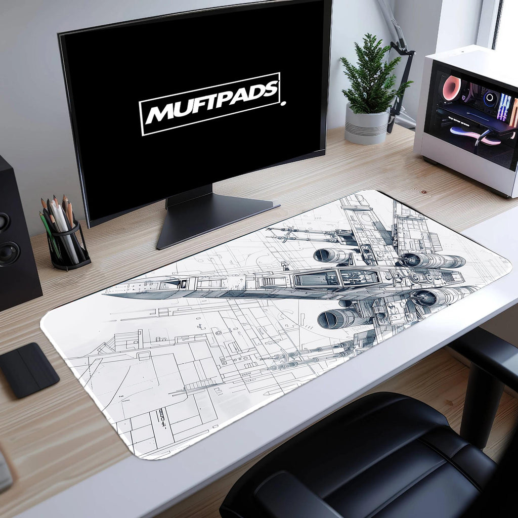 X-Wing Mouse Pad: Star Wars Rebel vs Empire Gaming Desk Mat - MUFTPADS