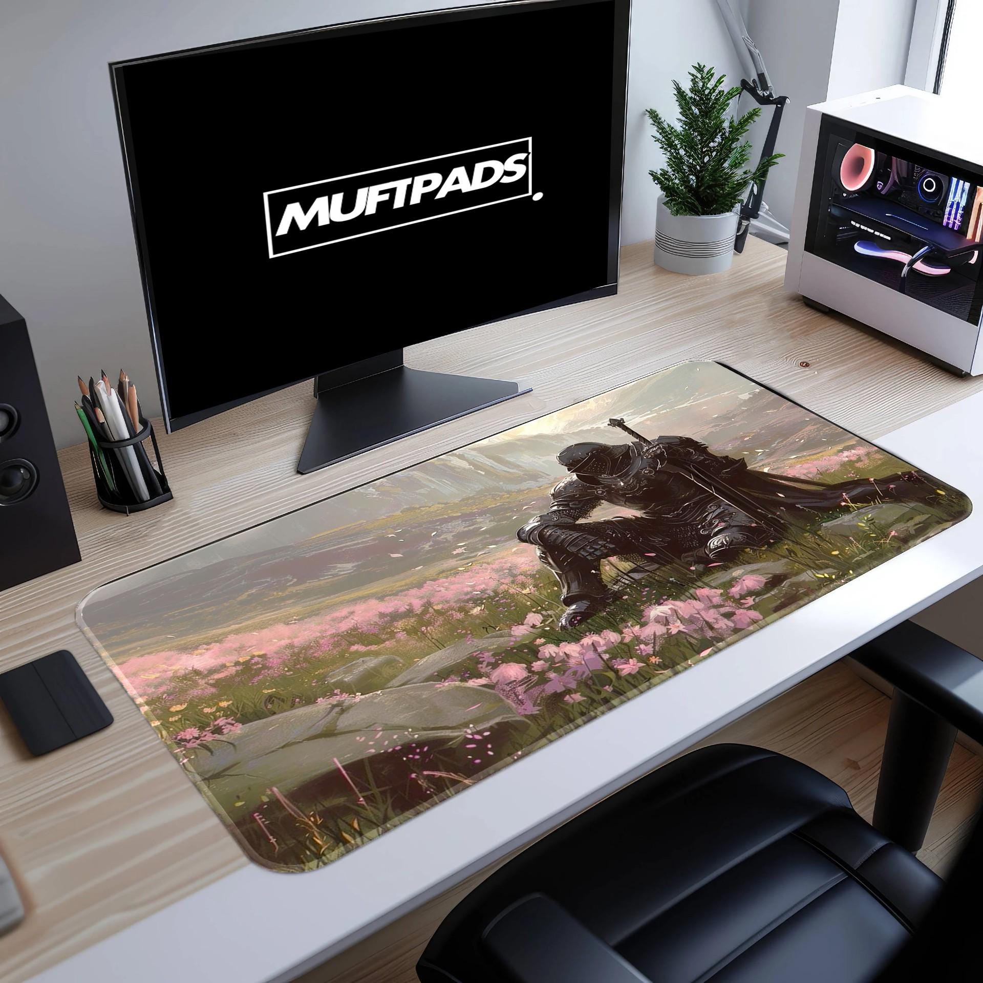 Dark Souls Knight Desk Mat - XL Gaming Mouse Pad - Video Game Decor for Gamers and Elden Ring Inspired
