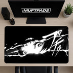Black and WhiteAnime Girl Desk Mat, Cute Anime Girl Mouse Pad, Pink Minimalist Desk Pad, CyberPunk Girl, Lo Fi, XL, Gaming Mouse Pad
