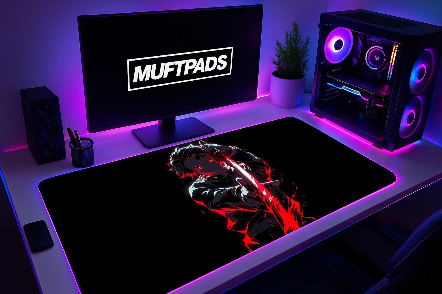 Tanjiro Desk Mat Gaming Mouse Pad Anime Desk Mat Gift for Anime Lovers Demon Slayer Mousepad Infinity Castle Desk Mat Tanjiro Mousepad - MUFTPADS