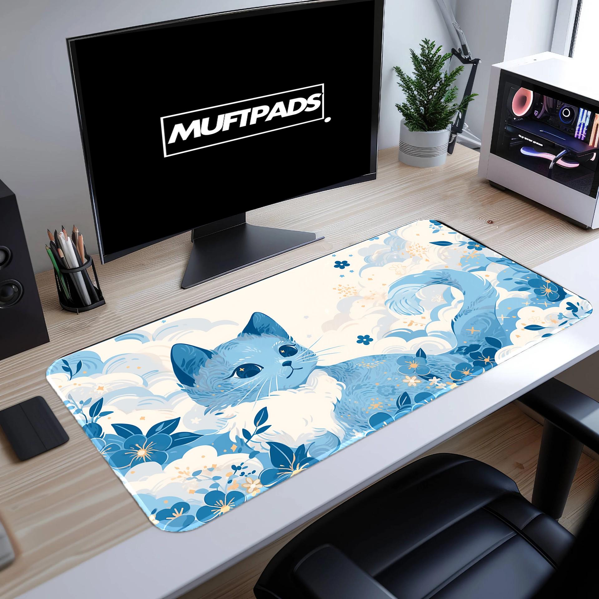 Kawaii Cat Mouse Pad , Different sizes Personalized Printing, Gaming Mouse Pad, Customized Mouse Pad, Game, Anime, Desk Mat