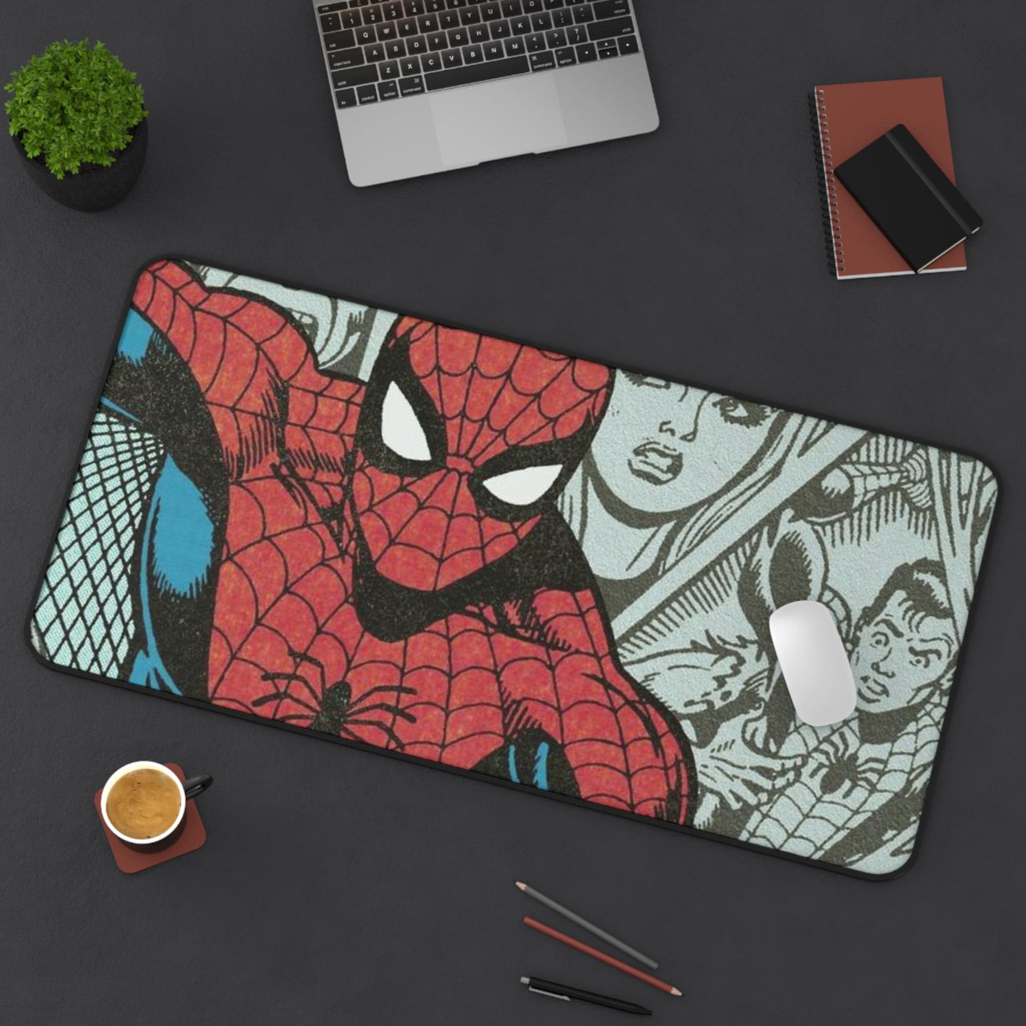 Spider-Man Cityscape Desk Mat - Dynamic Marvel Superhero Mouse Pad for Comic Fans