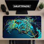 Cyberpunk City Mouse Pad – Neon Futuristic Skyline Gaming Desk Mat, Sci-Fi Tech Decor, Night City Gift Idea