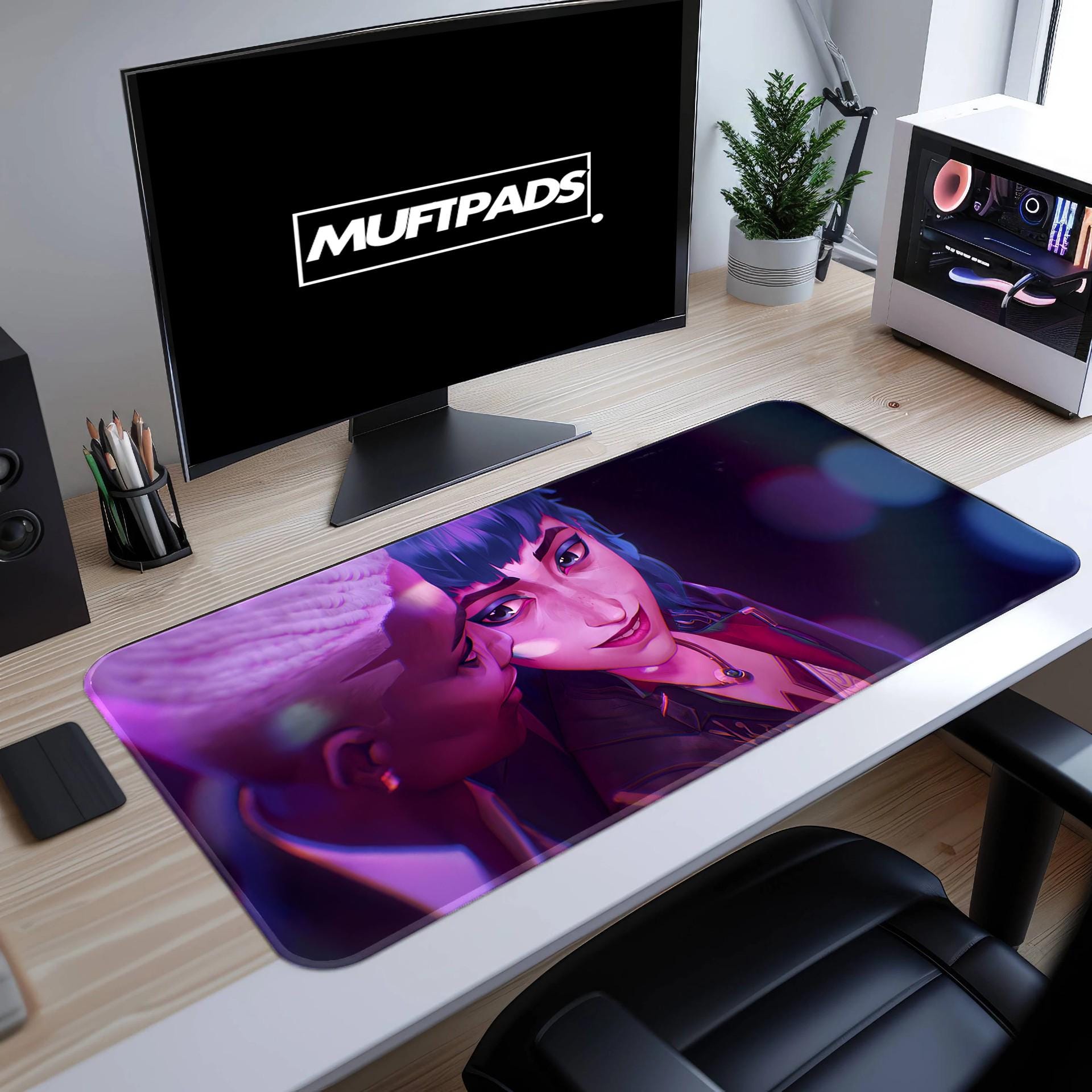 Arcane Jinx Powder & Ekko Desk Mat - XL Gaming Mousepad - Non-Slip Desk Pad Inspired by League of Legends