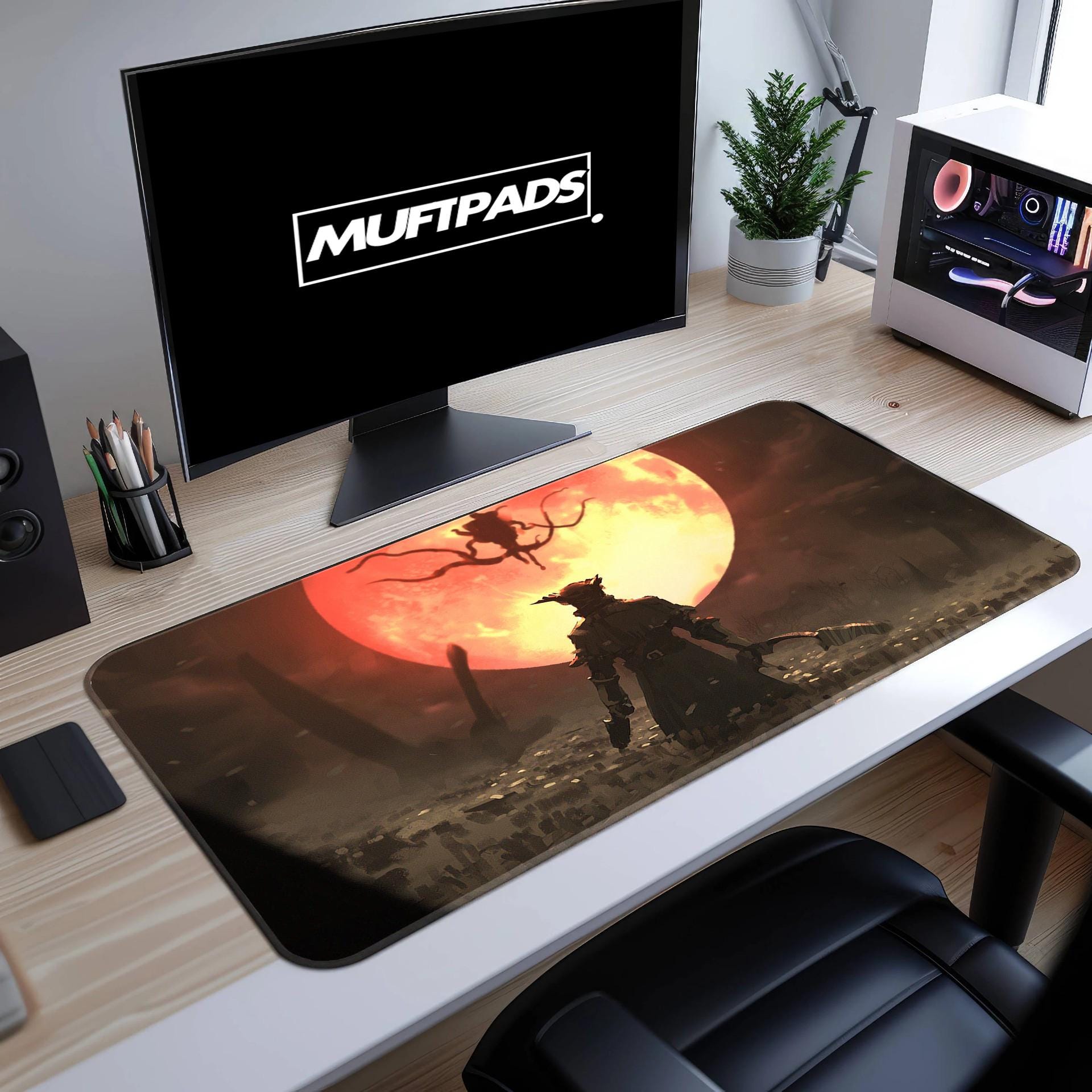 Bloodborne Desk Mat | The Hunter Mouse Pad | Large Desk Pad | Gaming Desk Decor