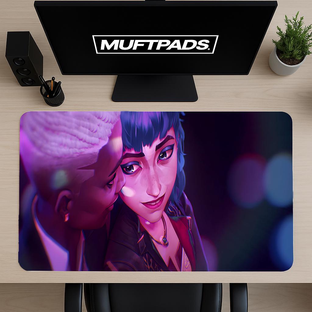 Arcane Jinx Powder & Ekko Desk Mat - XL Gaming Mousepad - Non-Slip Desk Pad Inspired by League of Legends