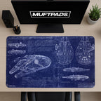Millennium Falcon Mouse Pad: Star Wars Blueprint Desk Mat - MUFTPADS