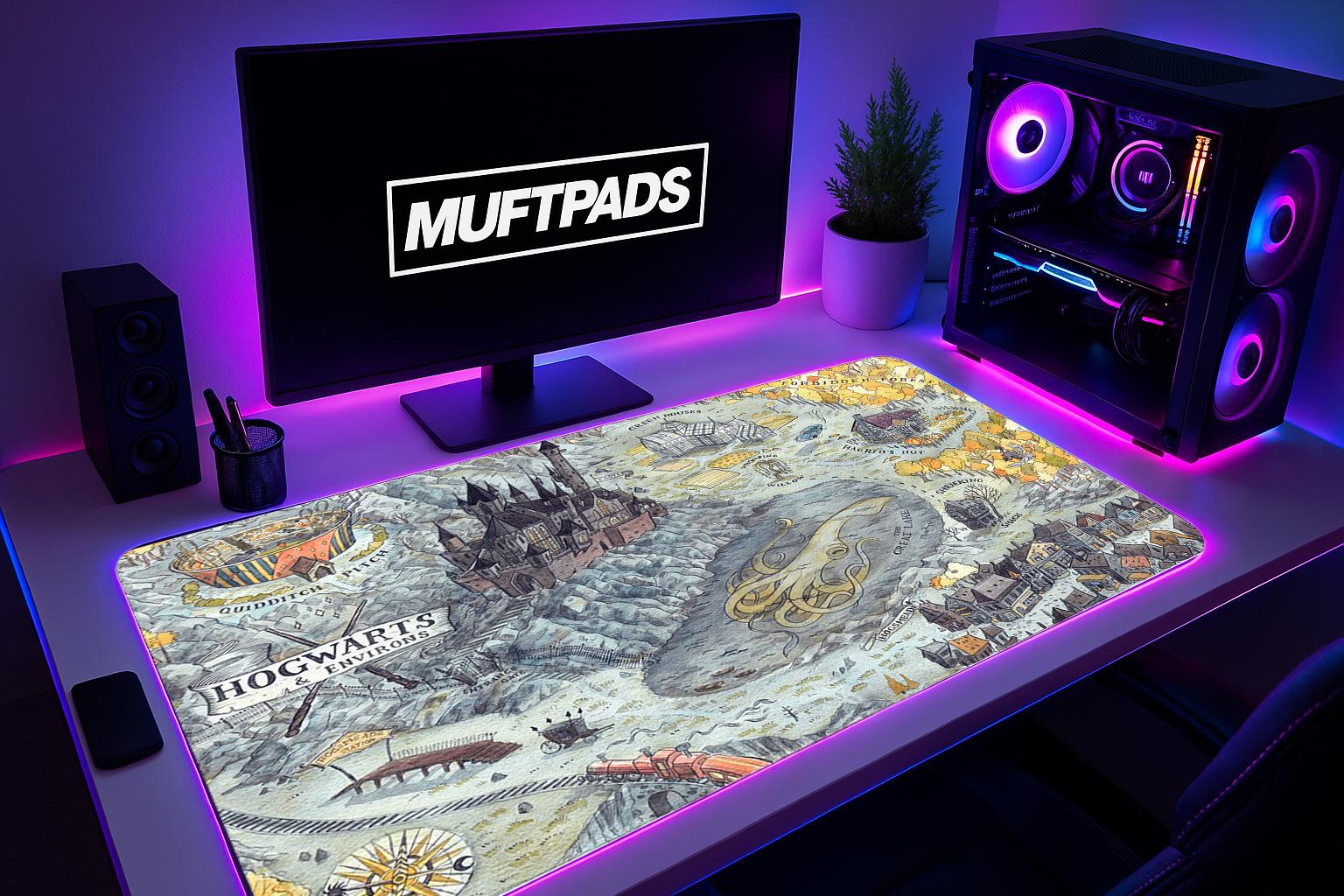 Hogwarts Map Mouse Pad | Wizard Movie Desk Mat | Gift For Gamer | Anime Mouse Pad | Mother Days Gift