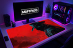 Red Outlaw Cowboy Train Heist Gaming Mouse Pad, Gaming Desk Mat, Redemption Mouse Pad, Red Desk Mat, Dead Mouse Pad