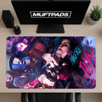 Jinx Arcane Mouse Pad – League of Legends Neon Graffiti Design, Gaming Desk Mat, LoL Streamer Gift
