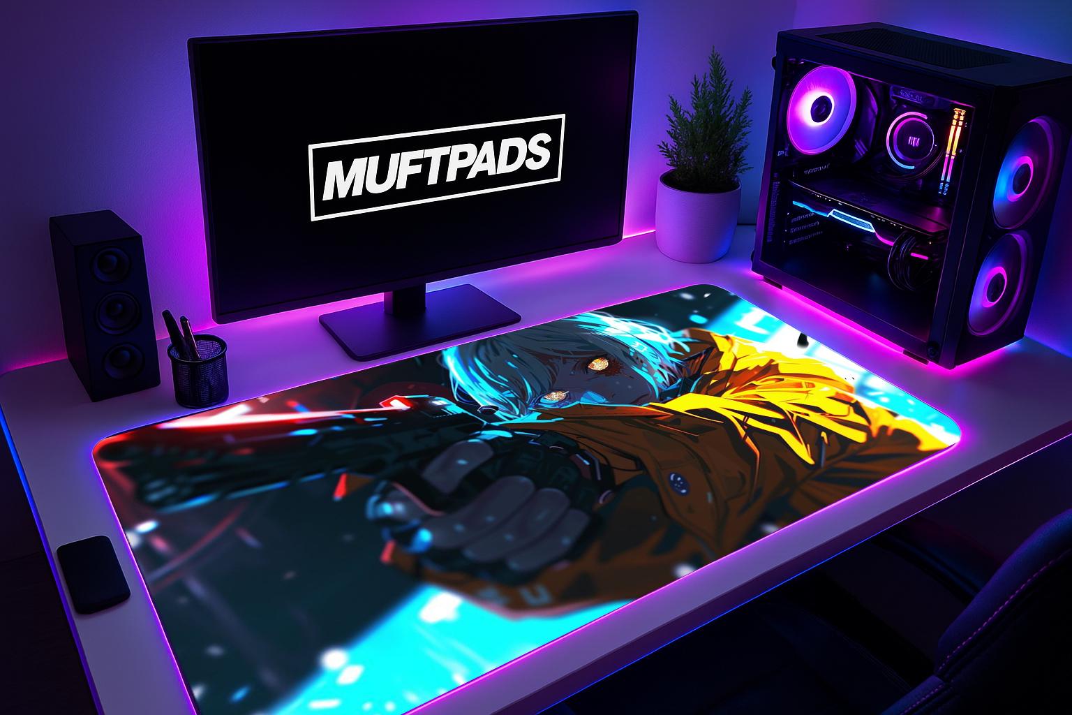 Cyberpunk Girl Mouse Pad: Surreal Android Art Desk Mat - MUFTPADS