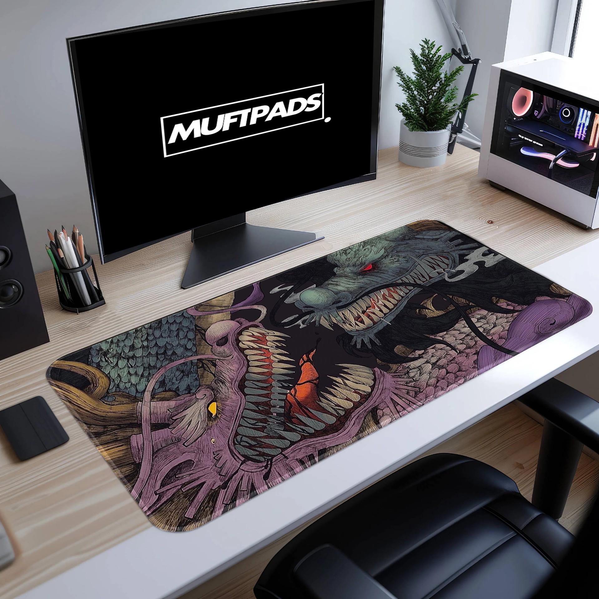 Dragon Desk Mat Mouse Pad – Vintage Old Art Style, Large Gaming Mousepad, Durable Non-Slip Surface for PC & Home Office