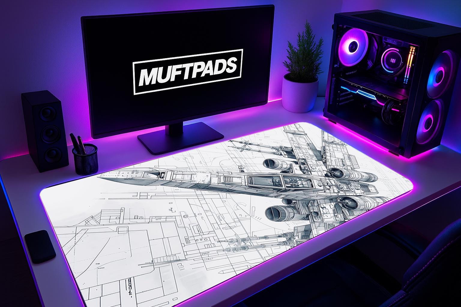 X-Wing Mouse Pad: Star Wars Rebel vs Empire Gaming Desk Mat - MUFTPADS