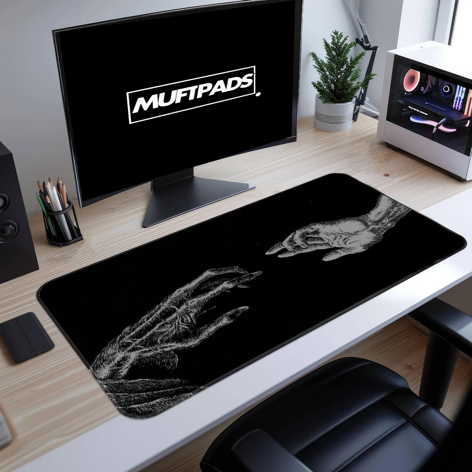Creation of Adam Mouse Pad Desk Mat - Artistic Office Accessory, Durable Non-Slip, Perfect Gift for Art Lovers and Workspace Decor