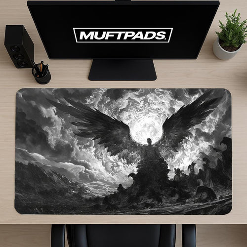 Angel Wings Gaming Mousepad – Icarus Desk Mat with Unique Anime Design, Office Mousepad for Gamers, Vibrant Angel Ornament-Inspired Art