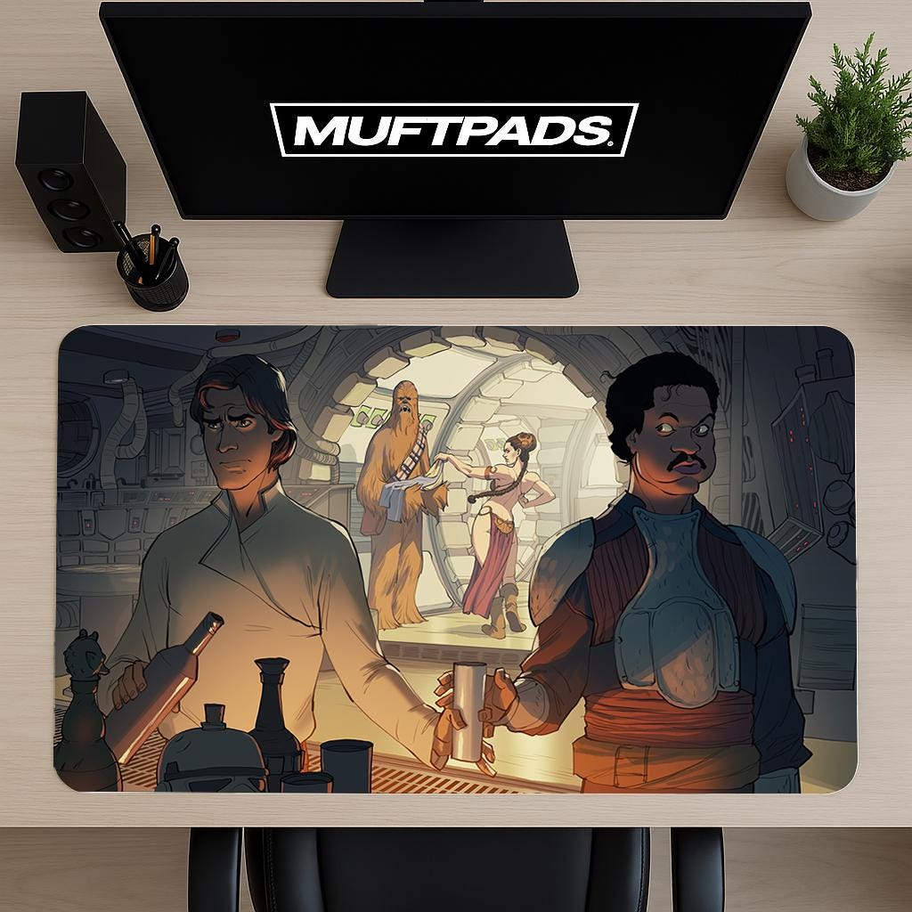 Chewbacca Star Wars Mouse Pad Desk Mat - Gaming Desk Accessory, Non-Slip Surface, Large Mousepad for Office & Home