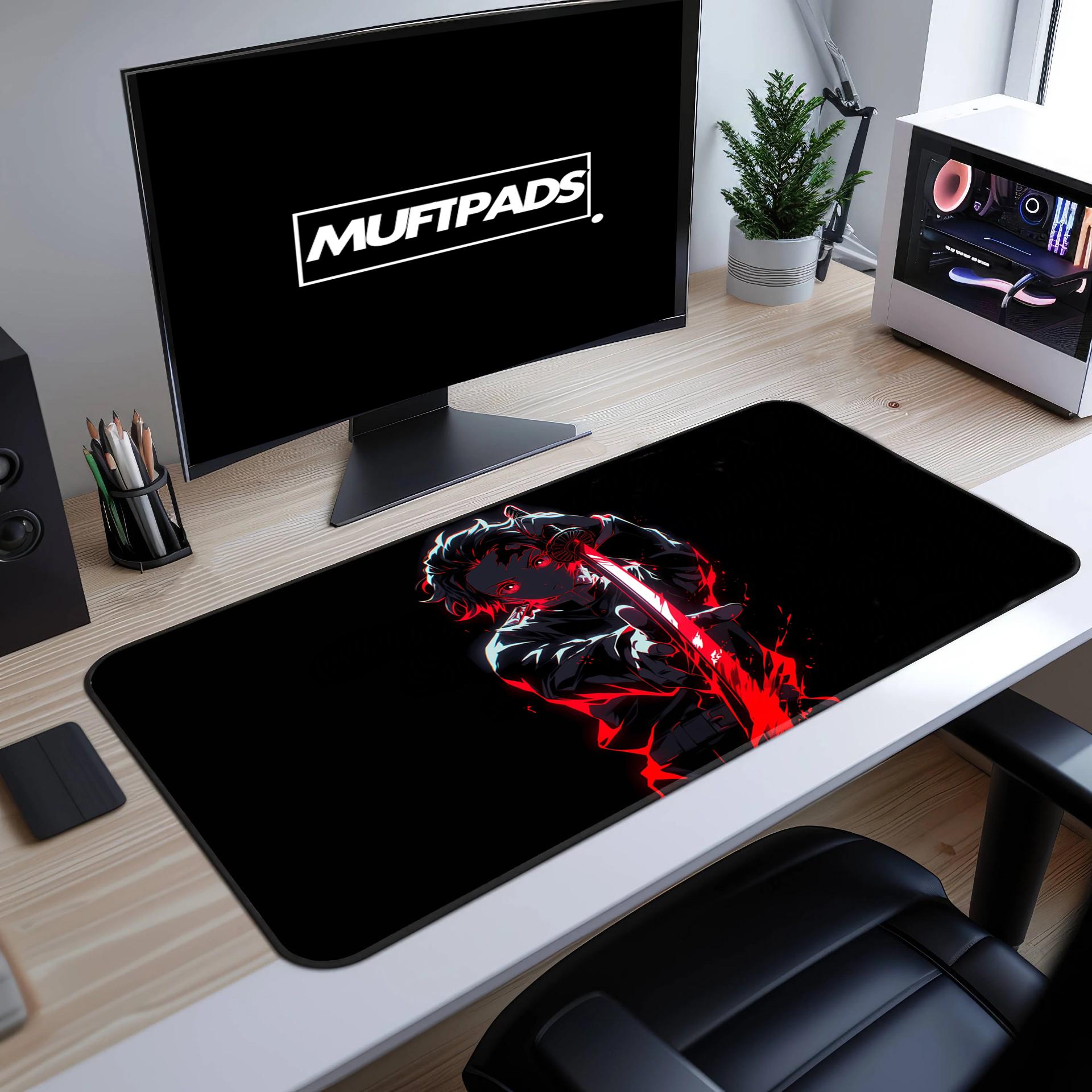 Tanjiro Desk Mat Gaming Mouse Pad Anime Desk Mat Gift for Anime Lovers Demon Slayer Mousepad Infinity Castle Desk Mat Tanjiro Mousepad