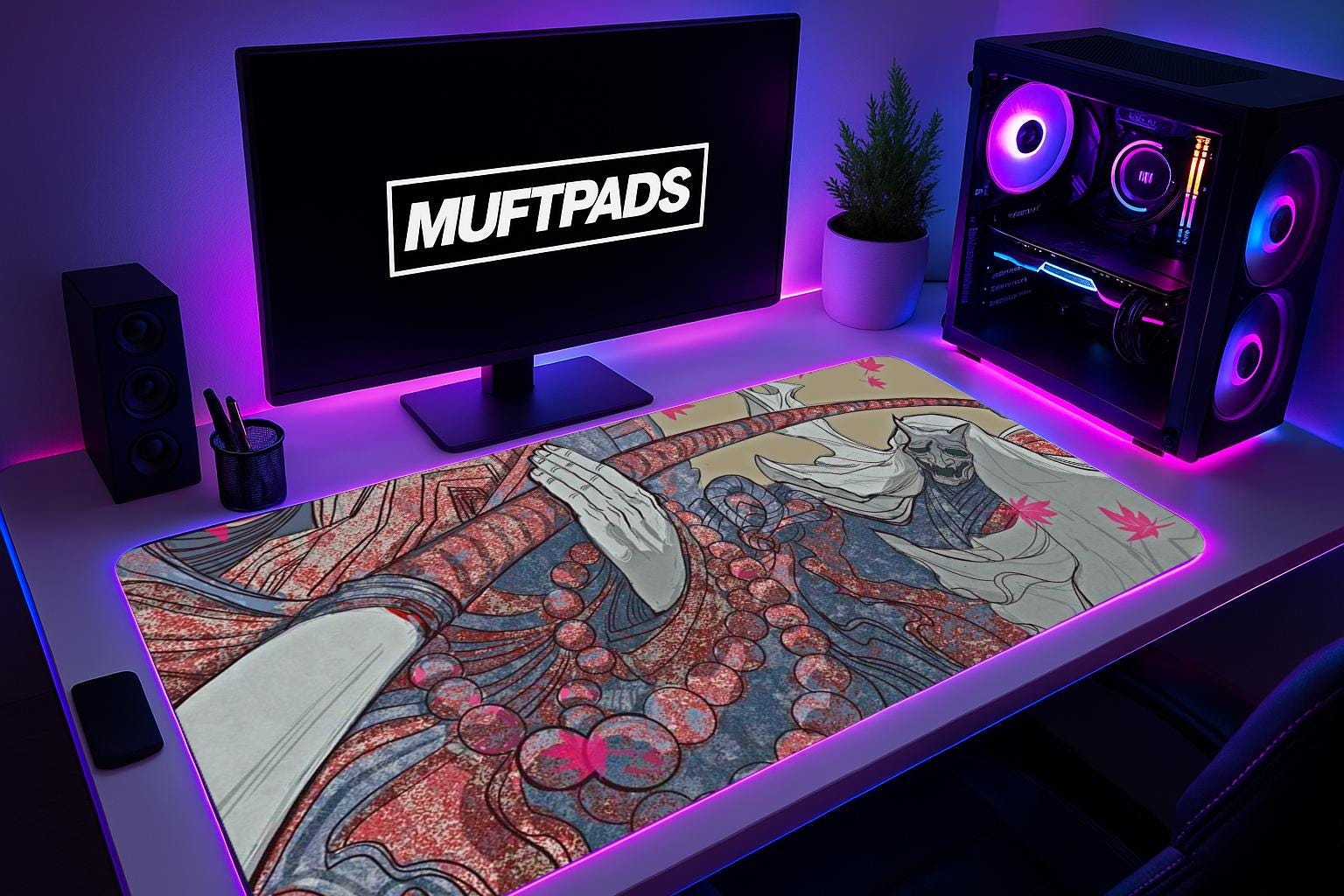 Oni Desk Mat, Mouse Pad - Large Waterproof Gaming Mousepad, Smooth Surface, Non-Slip Base for Office & Home Use