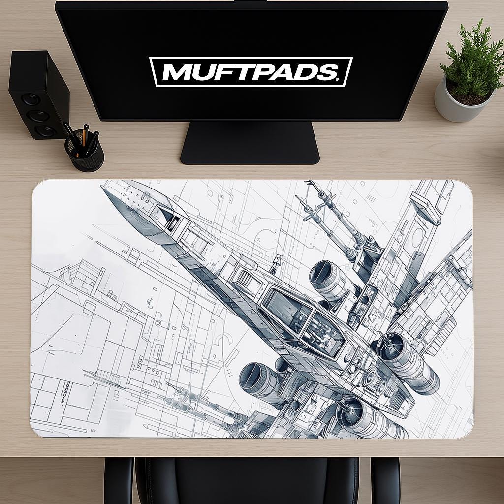X-Wing Mouse Pad: Star Wars Rebel vs Empire Gaming Desk Mat - MUFTPADS