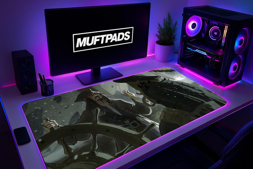 Pirate Treasure Map Desk Mat: Neoprene Gaming Mousepad - MUFTPADS