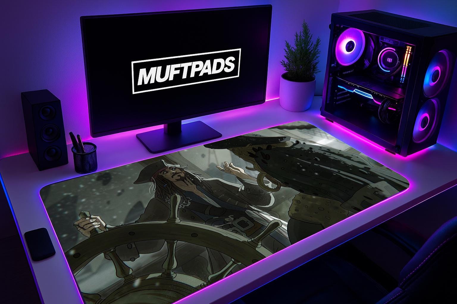 Pirate Treasure Map Desk Mat: Neoprene Gaming Mousepad - MUFTPADS