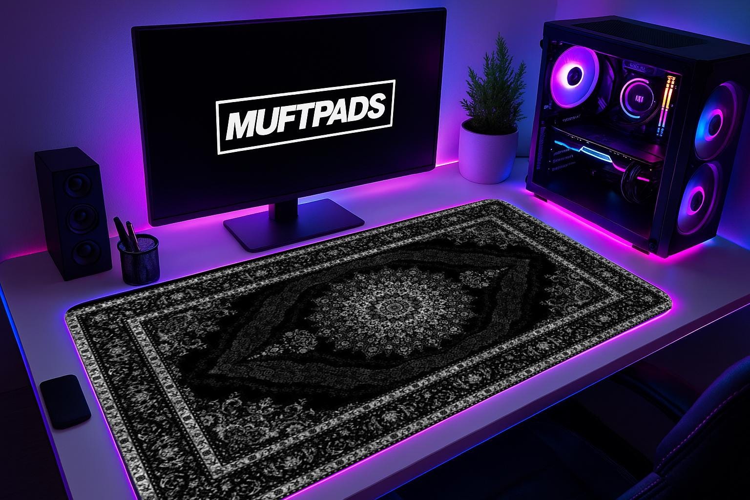 Luxury Persian Carpet Mouse Pad - Elegant Medallion Desk Mat, Vintage Office Decor, Classic Rug Style Gaming Gift