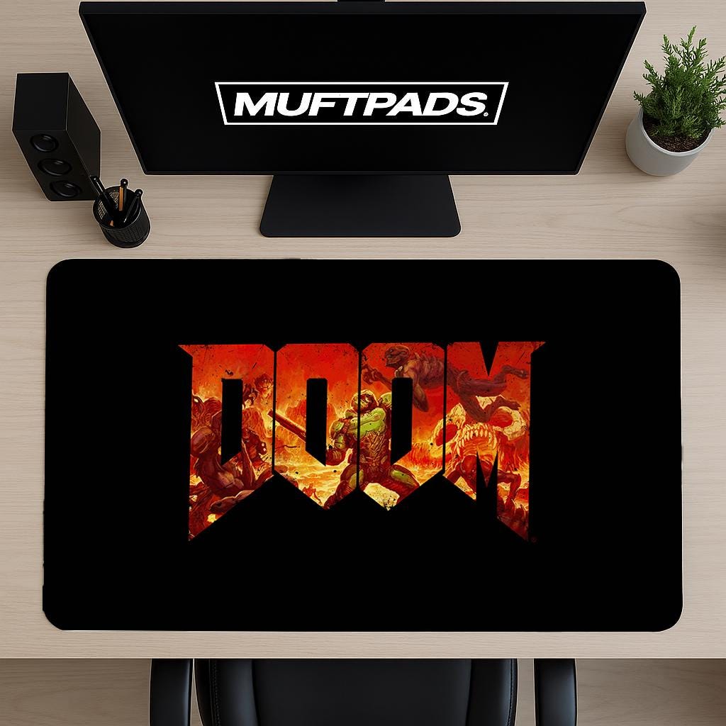 Doom Desk Mat Mouse Pad | Gaming Office Accessory | Unique Design for Gamers & Creatives | Customizable Sizes Available
