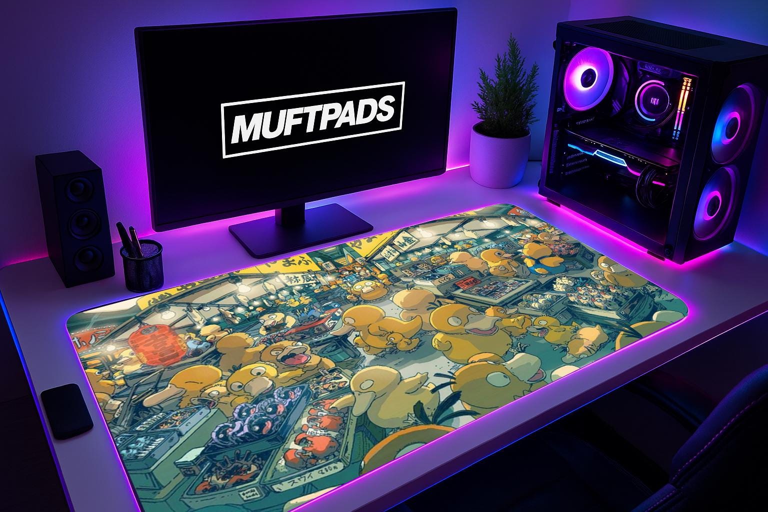 Mouse Pad Psyduck, Funny Gaming Mouse Mat, PC Gaming Desk Pad, Kawaii Pokémon mousepad large, unique XXL desk pad, desk accessories