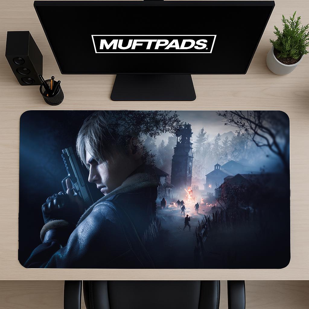 RE4 Remake Mouse Pad: Leon Kennedy Village Scene, Capcom Fan Desk Mat - MUFTPADS